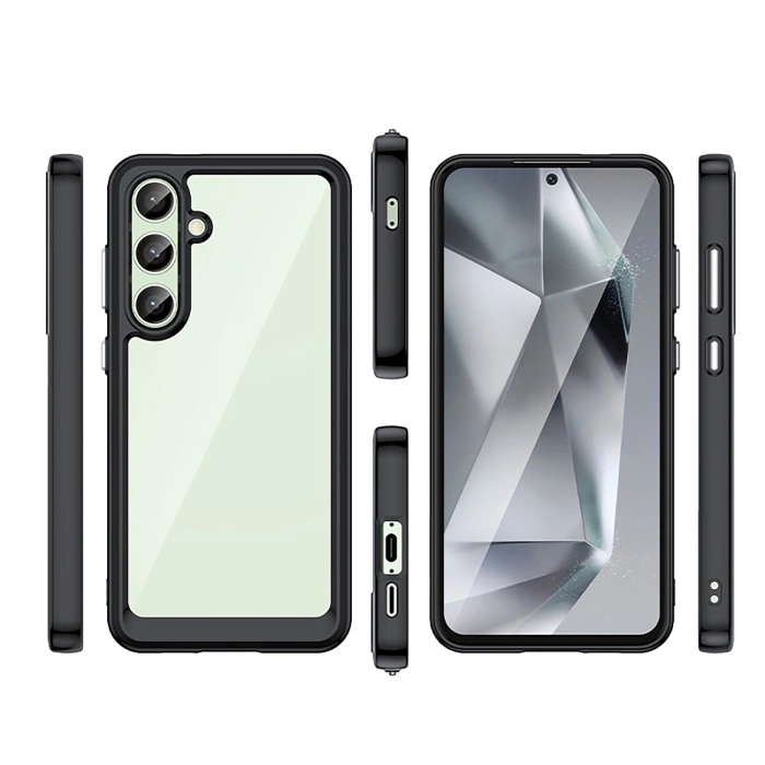 Outer Space Case Silikonhülle mit Gelrahmen für Samsung Galaxy S24 FE – Schwarz