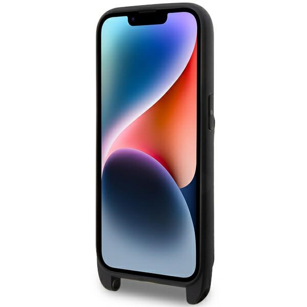 Case Karl Lagerfeld KLHCP14LCSAKHPKK iPhone 14 Pro 6.1" hardcase black/black Crossbody Saffiano Monogram Ikonik Case