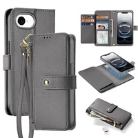 Dux Ducis Lawa iPhone 16e Leather Case with Detachable Magnetic Wallet - Gray