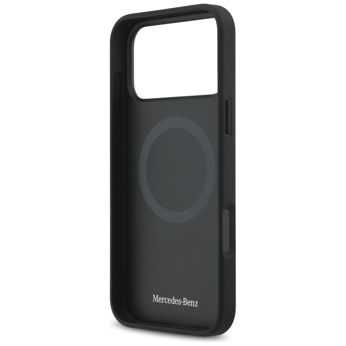 Etui Mercedes Leather Large Laurel Leave MagSafe do iPhone 17 Pro Max czarny