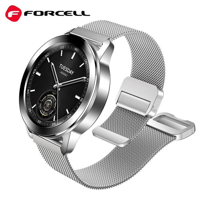 Pasek do Samsung Galaxy Watch Forcell F-Design FS11 magnetyczny stal 22 mm srebrny
