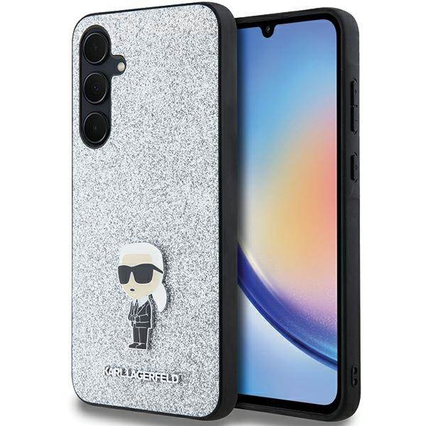 Etui Karl Lagerfeld KLHCSSamsung Galaxy A55GCNPSG Samsung Galaxy A55 Samsung Galaxy A556 srebrny/silver hardcase Fixed Glitter Choupette Logo Metal Pin