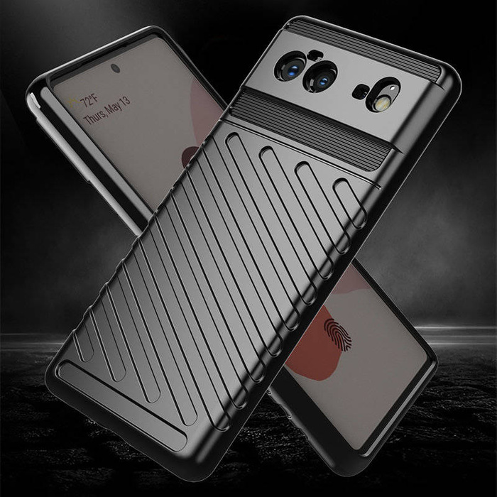 Custodia in TPU con custodia rigida e flessibile Thunder Case per Google Pixel 6 nera