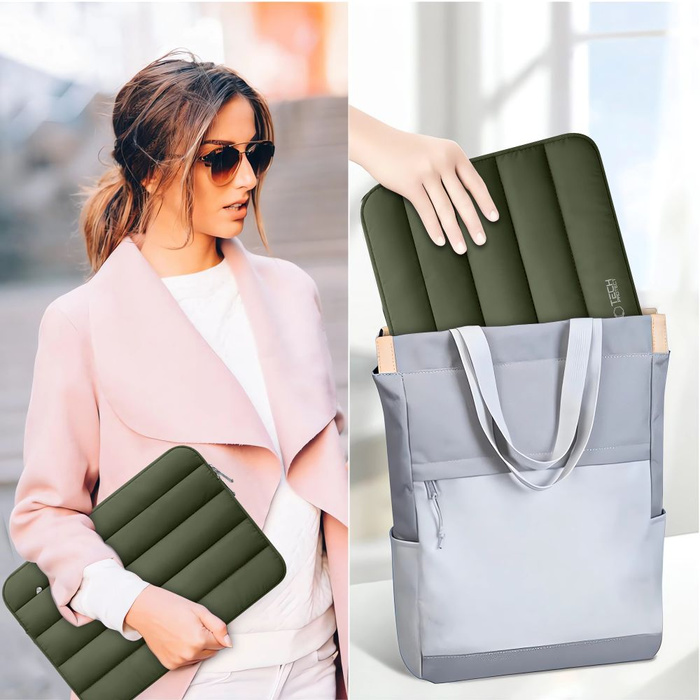 TECH-PROTECT FLUFFY LAPTOP 13-14 ARMY GREEN