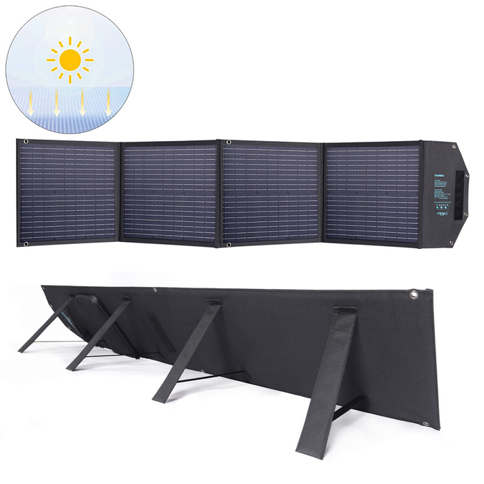 Caricabatterie solare Choetech 100W pieghevole 2x USB 1x USB C PD QC nero (SC009-V2)