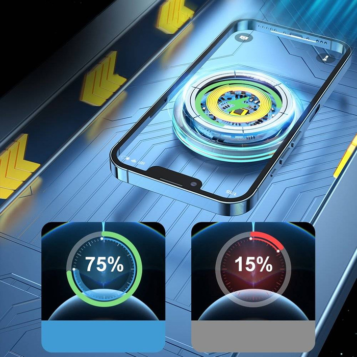 Joyroom Qi Kabelloses Induktionsladegerät 15 W (MagSafe-kompatibel für iPhone) Lüftungsöffnung Silber (JR-ZS291)