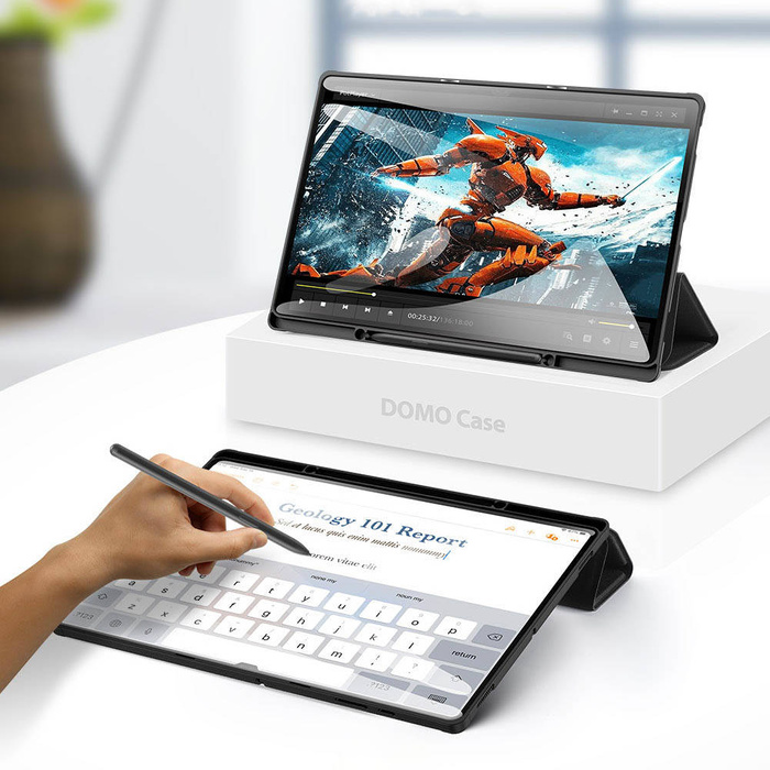 Dux Ducis Domo funda plegable para tablet con función Smart Sleep Samsung Galaxy Tab S8 Ultra soporte negra