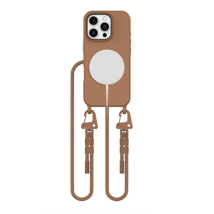 ETUI TECH-PROTECT MAGNECKLACE MAGSAFE IPHONE 16 PRO CHOCOLATE BROWN