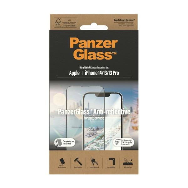 PanzerGlass Ultra-Wide Fit iPhone 14 / 13 Pro / 13 6.1" Screen Protection Anti-reflective Antibacterial Easy Aligner Included 2787