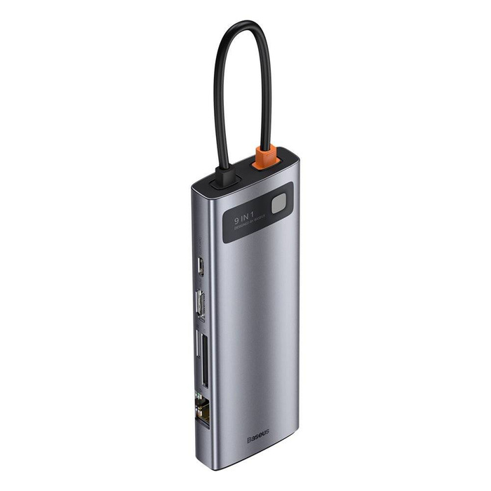 Baseus Metal Gleam Series 9-in-1 Multifunctional Type-C HUB Docking Station Space Gray