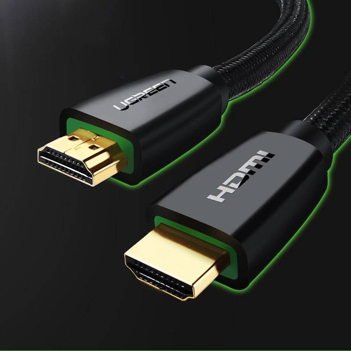 Uzelený silný Kábel HDMI 2.0 nylonový opletený kábel 4K 60 Hz 3D 18 Gbps HDR ARC Ethernet (HEC) 48 bit 1,5 m čierny (HD118 40409)