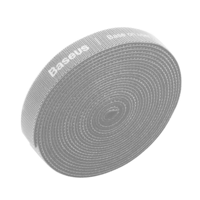 Baseus Rainbow Circle con gancio e anello Cinghie - Nastro in velcro Organizzatore per cavi in velcro 3 m grigio (ACMGT-F0G)