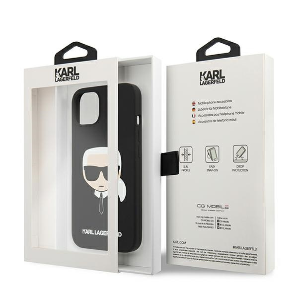 Cover KARL LAGERFELD Apple iPhone 13 Mini Silicone Karl's Head Black Hardcase