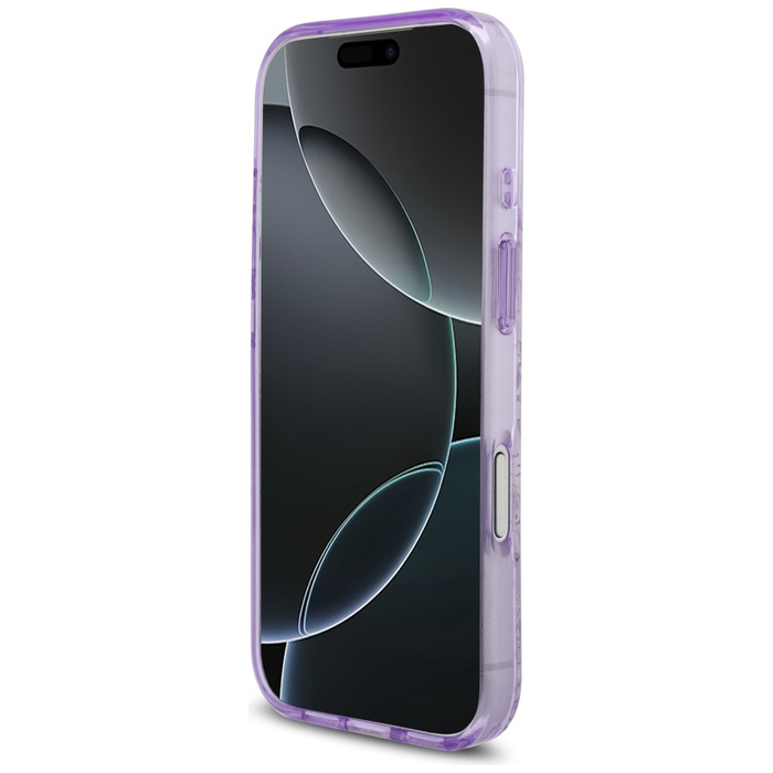 Etui Guess IML Flower & Tonal Circle     MagSafe do iPhone 17 Pro fioletowy