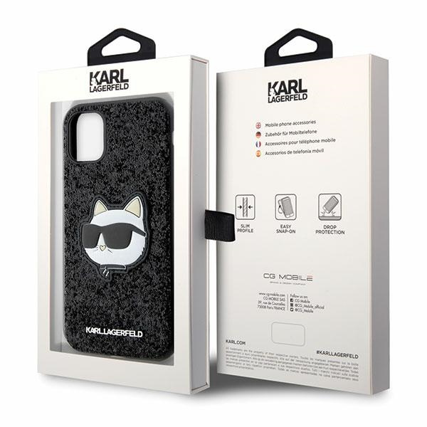 Karl Lagerfeld KLHCN61G2CPK iPhone 11 / Xr 6.1" negro/negro durocase Glitter Choupette Patch
