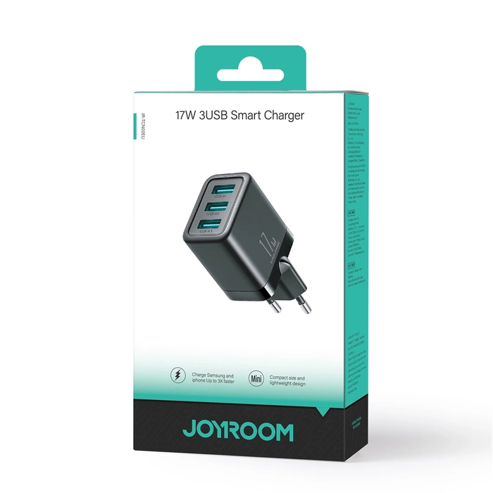 Joyroom JR-TCN02 Chargeur secteur 3xUSB-A 12W 3,4A - noir