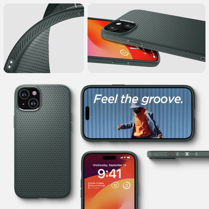 Case Spigen Liquid Air iPhone 15 Abyss Green Case