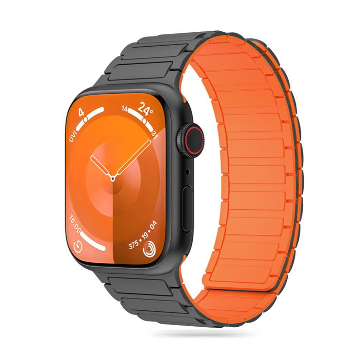Pasek Tech-protect Iconband Magnetic Apple Watch 4 / 5 / 6 / 7 / 8 / 9 / Se / Ultra 1 / 2 (42 / 44 / 45 / 49 Mm) Titanium/orange