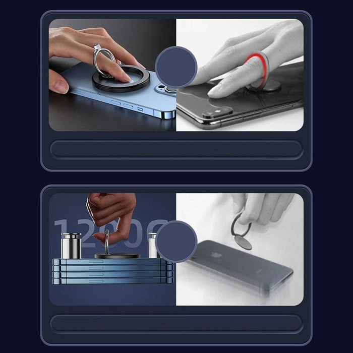 Joyroom kit soporte de coche magnético multifuncional anillo soporte teléfono negro (JR-ZS294)