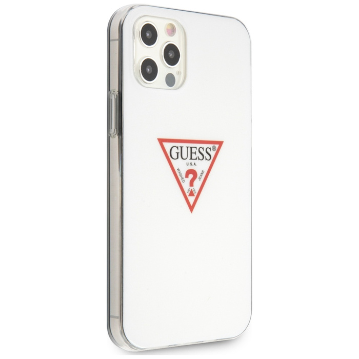 Puzdro GUESS Apple iPhone 12 12 Pro Triangle Collection GUHCP12MPCUCTLWH White Hardcase