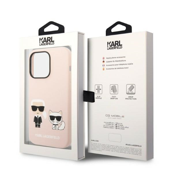 Karl Lagerfeld KLHMP14LSSKCI iPhone 14 Pro 6.1" hartcase hellrosa/hellrosa Silikon Karl & Choupette MagSafe