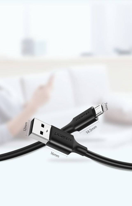 Câble Ugreen USB - micro USB 2A câble noir 2m (60138)