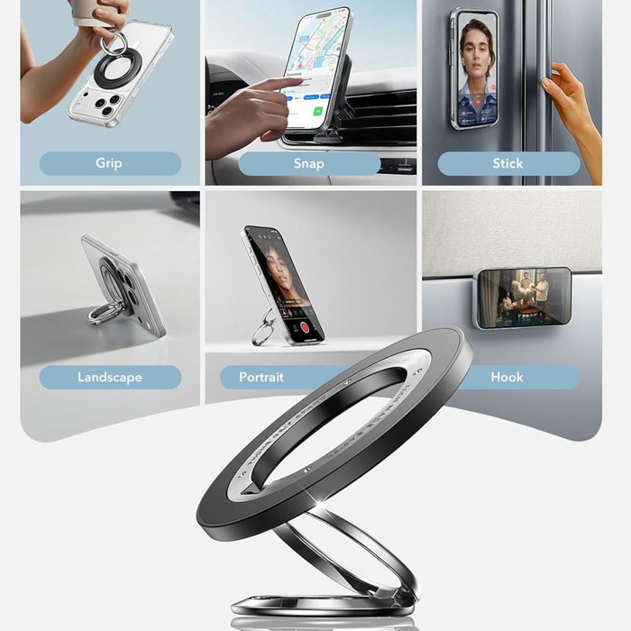 ESR MagNETIC 360 HALOLOCK MagSafe TELEFONRING SCHWARZ