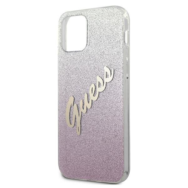 Case GUESS Apple iPhone 12 Mini Glitter Gradient Script GUHCP12SPCUGLSPI Pink Hardcase
