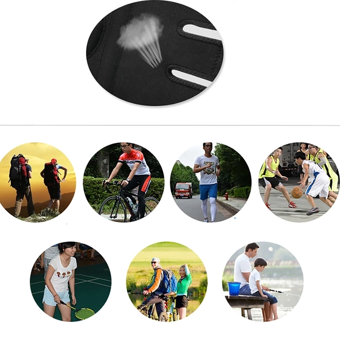 Rockbros LF1106M Sportprotektor für Patella und Kniegelenk, Größe M - schwarz (2 Stk.)