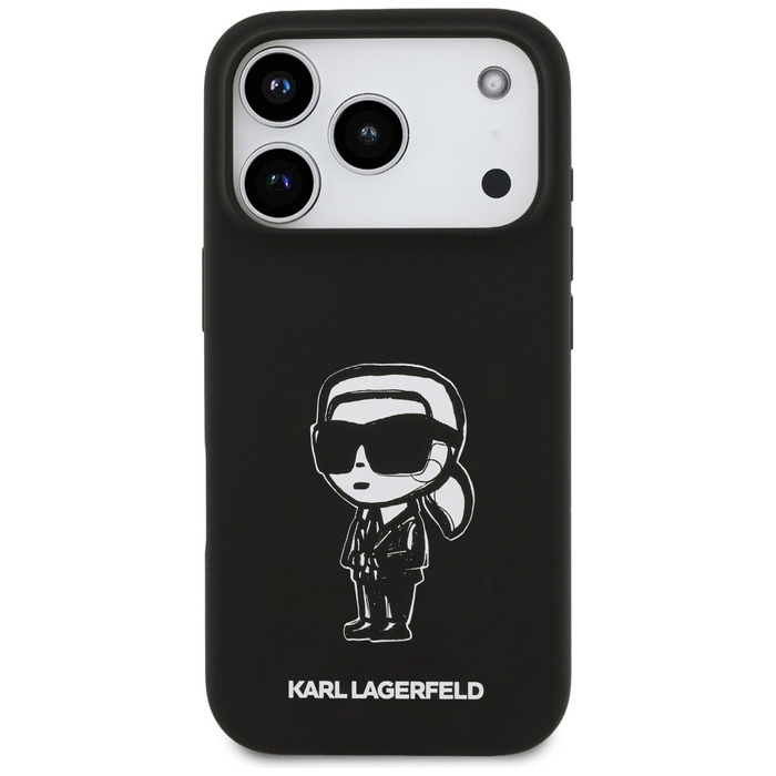Etui Karl Lagerfeld Silicone Karl Sketch & Logo MagSafe do iPhone 17 Pro czarny