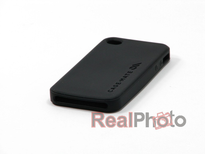 Telefontok Cover Apple iPhone  4 4S CASE-MATE Biztonságos bőr sima fekete szilikon
