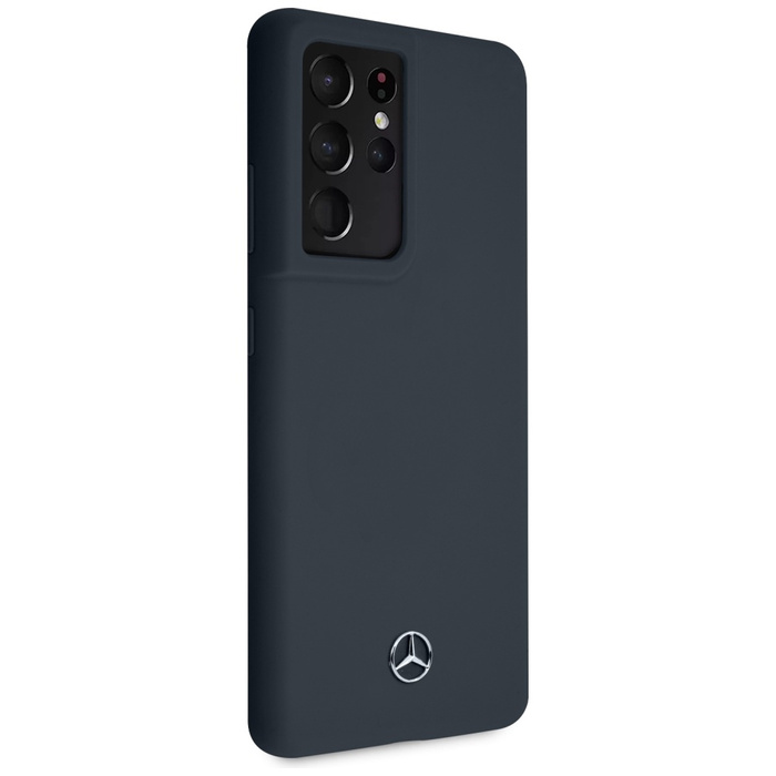 MERCEDES Samsung Galaxy S21 Ultra Silikon Linie MEHCS21LSILNA Blau HardHülle