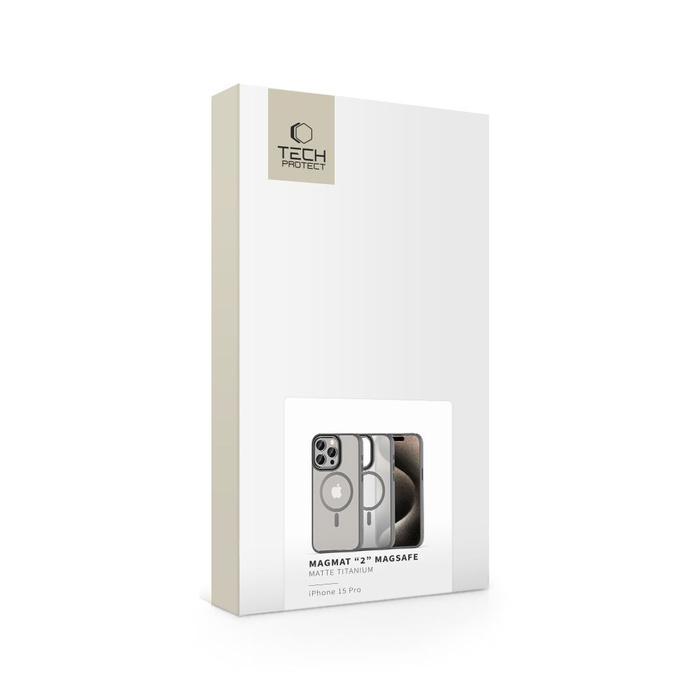 Etui TECH-PROTECT MAGMAT ”2” MAGSAFE IPHONE 15 PRO MATTE TITANIUM