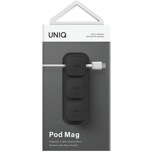 UNIQ Pod Mag magnetyczny organizer do kabli + baza ciemnoszary/charcoal dark grey