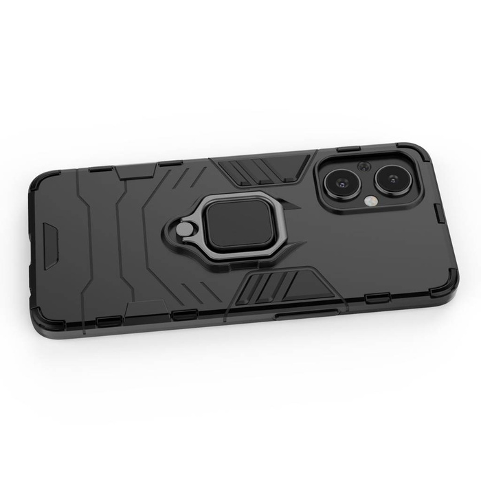 Funda rígida híbrida Ring Armor + soporte magnético para OnePlus Nord N20 5G negro