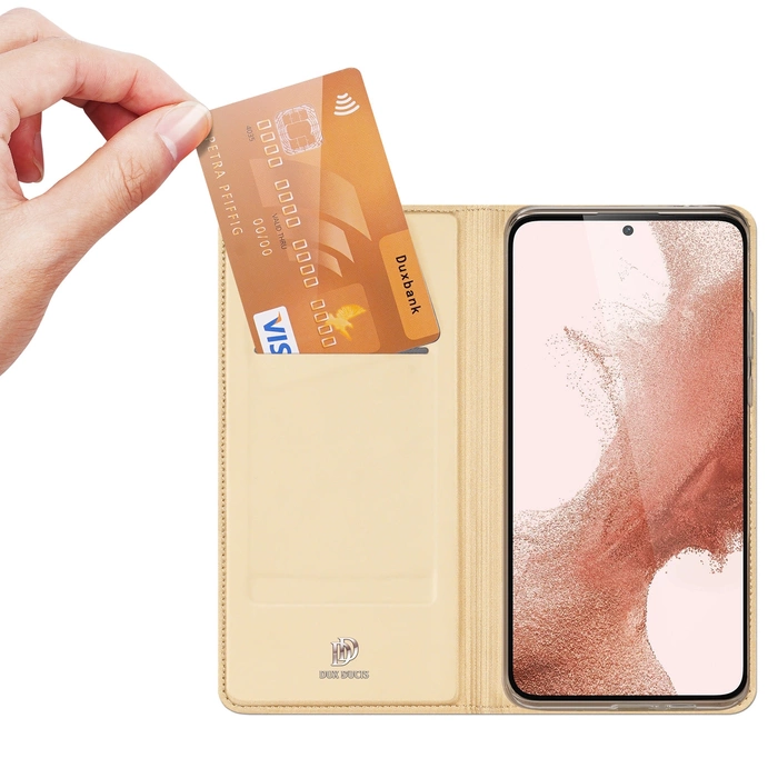 [RETURNED ITEM] Pouzdro Dux Ducis Skin Pro pro Samsung Galaxy S23+ Flip Card Wallet Stand Gold