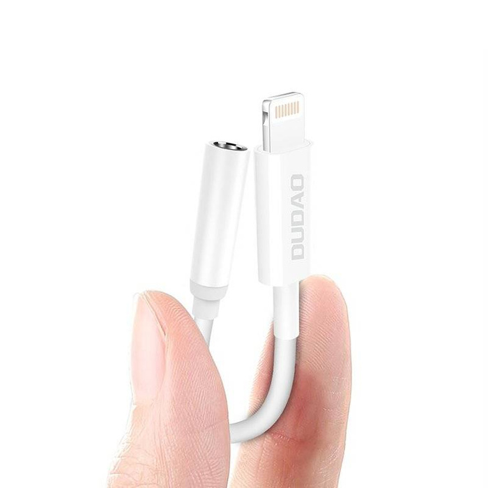 Dudao audio adapter headphone adapter from Lightning to mini jack 3.5 mm white (L16i white)