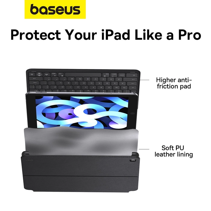 Pouzdro klávesnice Baseus Brilliance Series pro iPad 10,2'' (2019/2020/2021) + USB-C kabel – černý