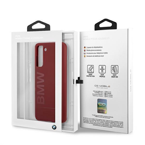 Tasche BMW Samsung Galaxy S21 Silikon Signatur Logo BMHCS21SSLBLRE Rot HardHülle