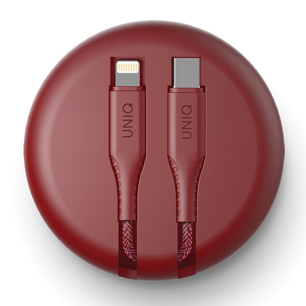 UNIQ MFI Halo USB-C-Lightning 18W Cable Nylon Coil 1.2m Red