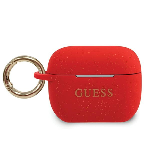 GUESS Apple AirPods Pro Silikon Glitzer GUACAPSILGLRE Rotes Hülle