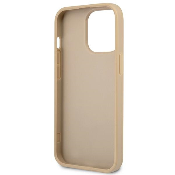 Hülle GUESS Apple iPhone 13 13 Pro Saffiano Triangle Logo Beige Hartcase