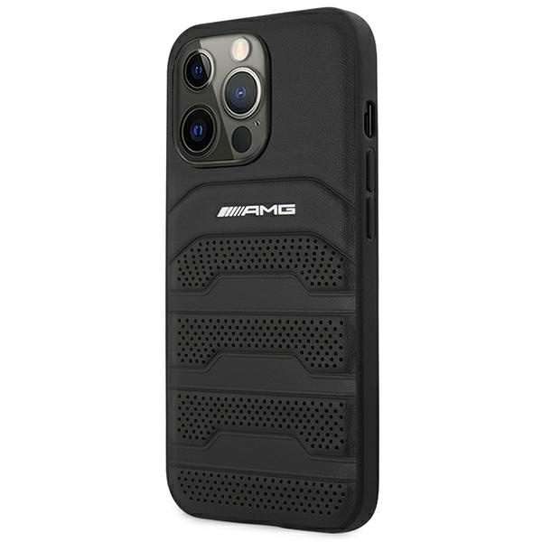 AMG AMHCP14LGSEBK iPhone 14 Pro 6.1" schwarz/schwarz hartcase Leder Debossed Lines