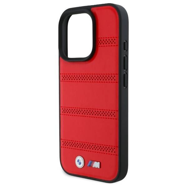 Coque BMW iPhone 16 Pro Max 6.9" rouge/rouge hardcase M Perforated And Stitched Line MagSafe