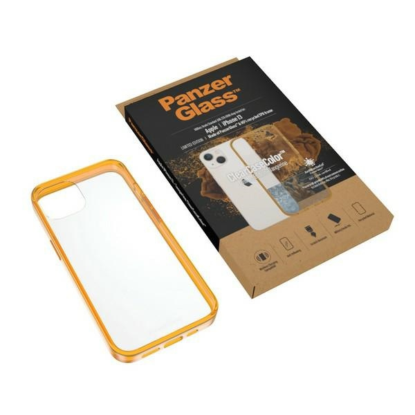 PanzerGlass ClearCase iPhone 13 6.1" Antibakteriell Militärische Qualität Tangerine 0333