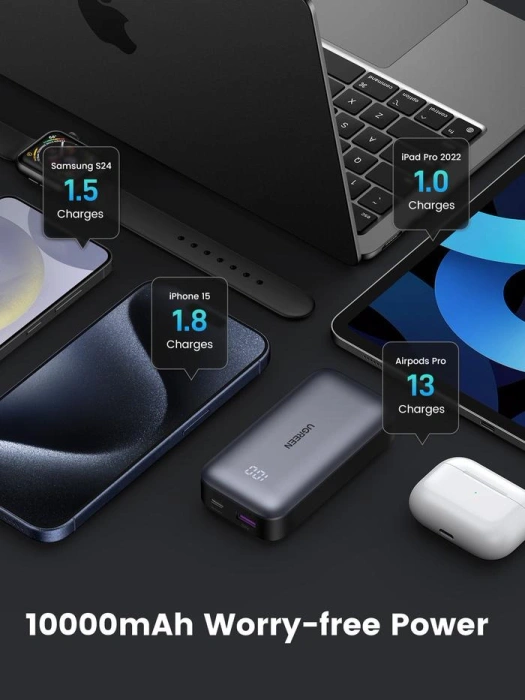 Powerbank Ugreen Nexode 20000mAh 30W USB-A USB-C - szary