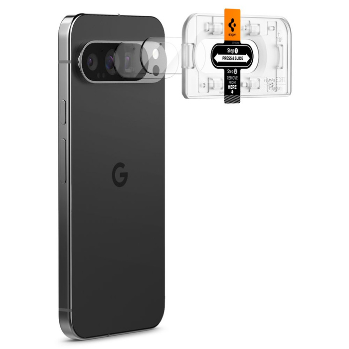 Spigen PROTECTEUR D'APPAREIL PHOTO OPTIK.TR "EZ FIT" PROTECTEUR D'APPAREIL PHOTO 2-PACK GOOGLE PIXEL 9 PRO XL CRYSTAL CLEAR