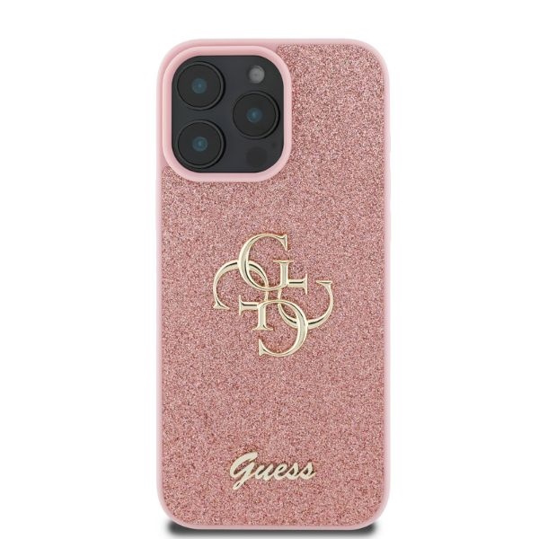 Etui Guess iPhone 16 Pro Max 6,9" różówy/pink HC Fixed Glitter Big 4G