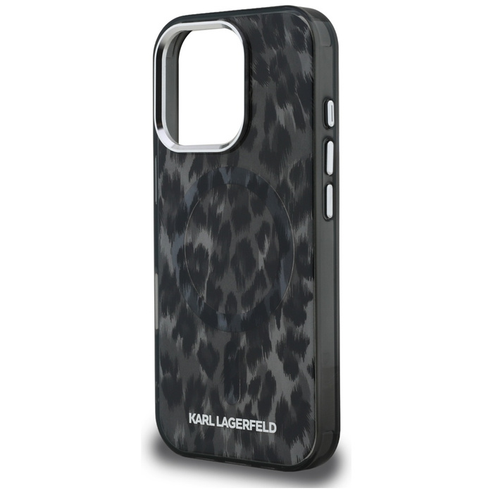 Etui Karl Lagerfeld IML Leopard Pattern  MagSafe do iPhone 16 Pro Max czarny