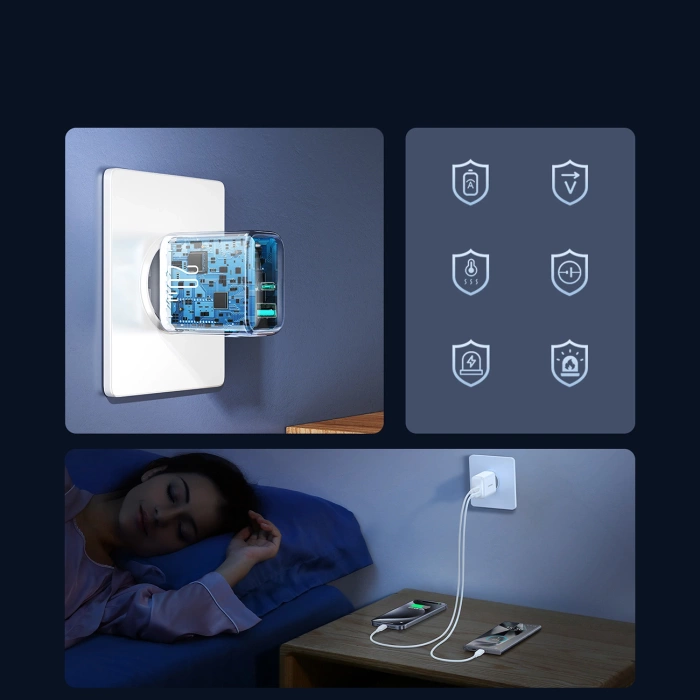 Joyroom JR-TCF21 network charger USB-C / USB-A 20W PD / QC 3.0 - white